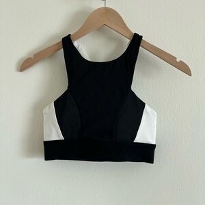 Lorna Jane high neck Black and White Sports Bra